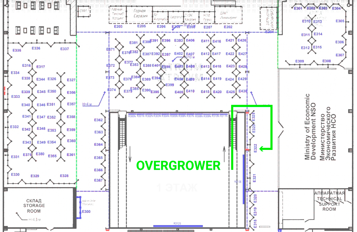 План размещения стенда OverGrower на выставке Городские Технологии