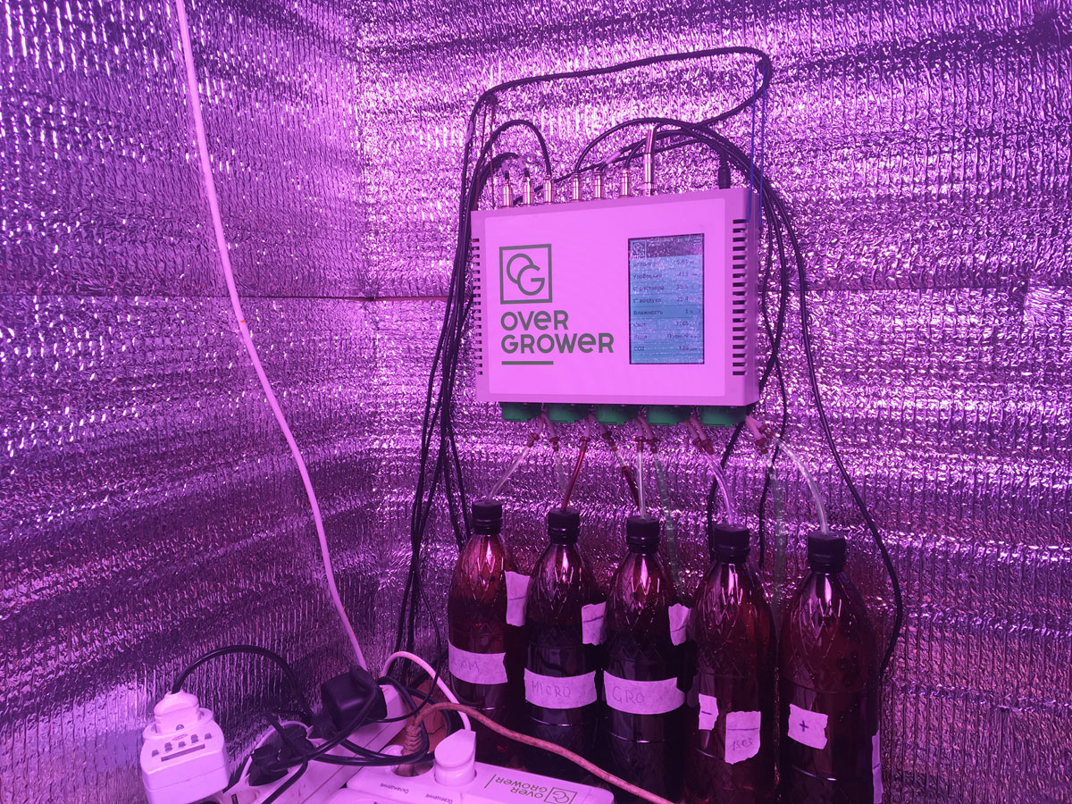 Подключение OverGrower к гидропонной установке для автоматизации процессов выращивания